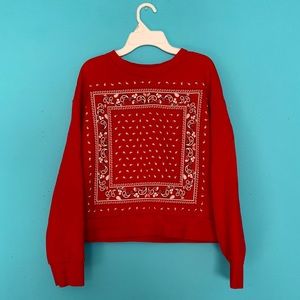 ZARA RED PRINT SWEATSHIRT